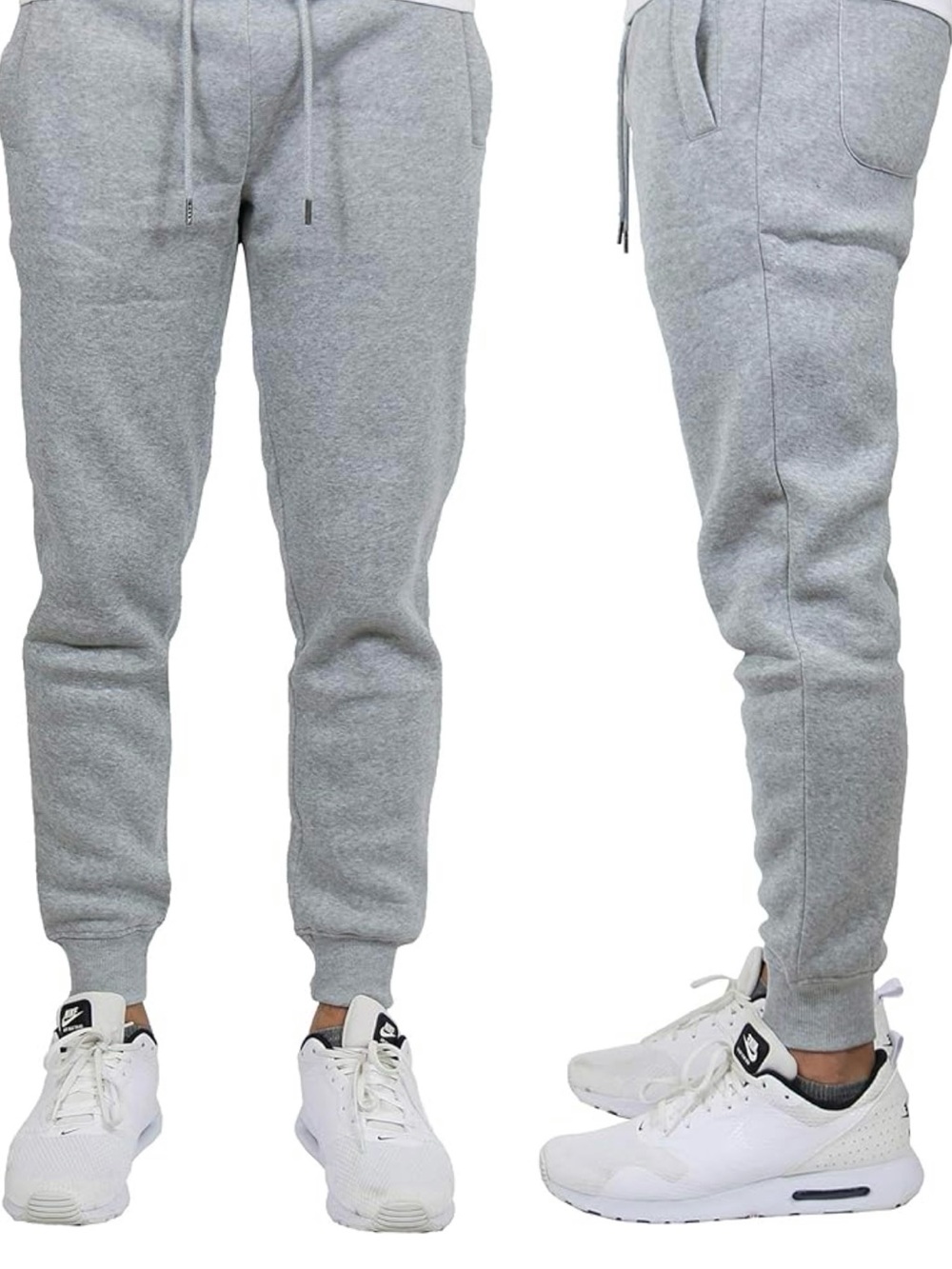 Men's Grey Drawstring Jogger Pants - Comfortable Casual Fit